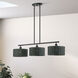 Weavington 3 Light 46 inch Black Linear Chandelier Ceiling Light, Extra Large