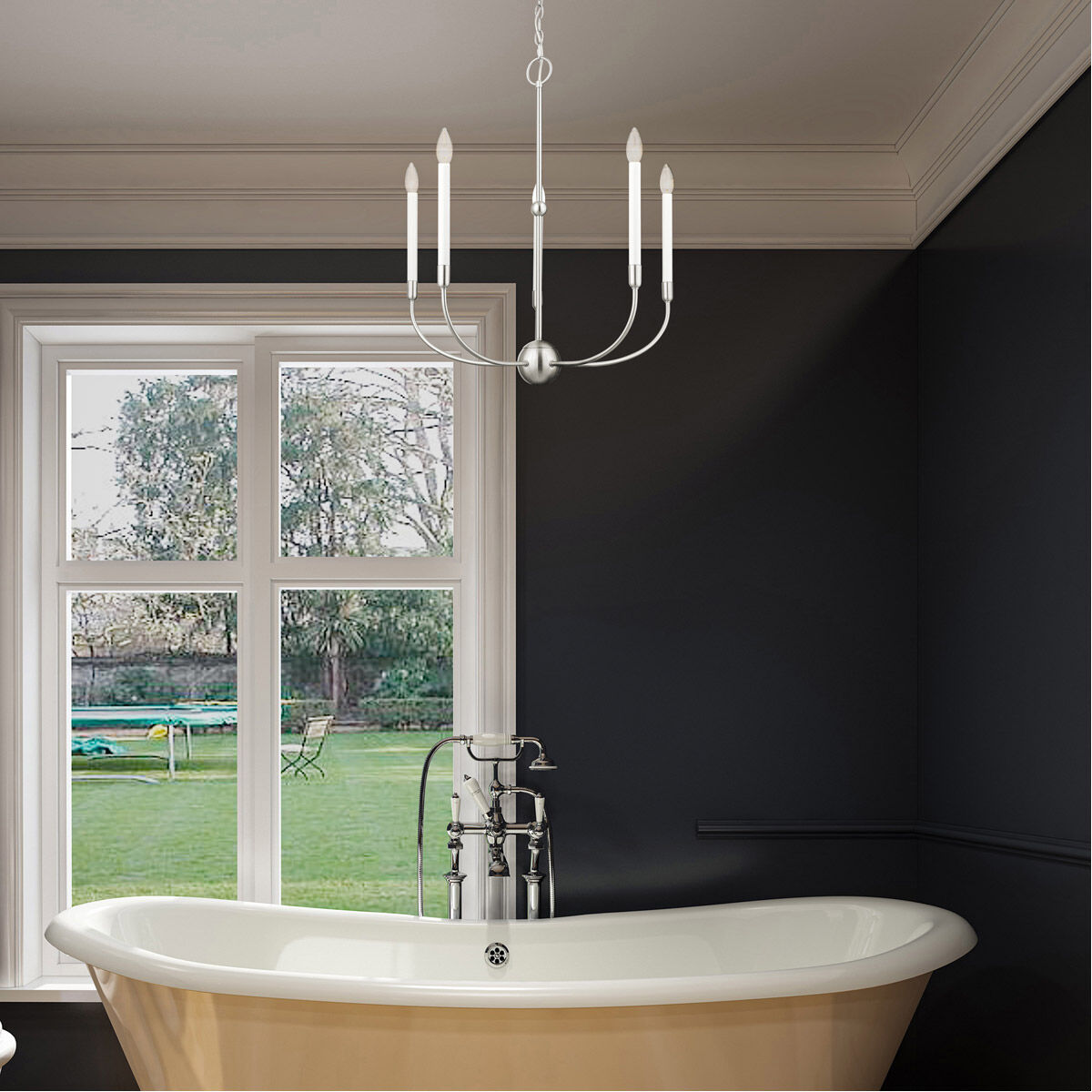 Clairmont 5 Light 24 inch Brushed Nickle Chandelier Ceiling Light in Brushed Nickel