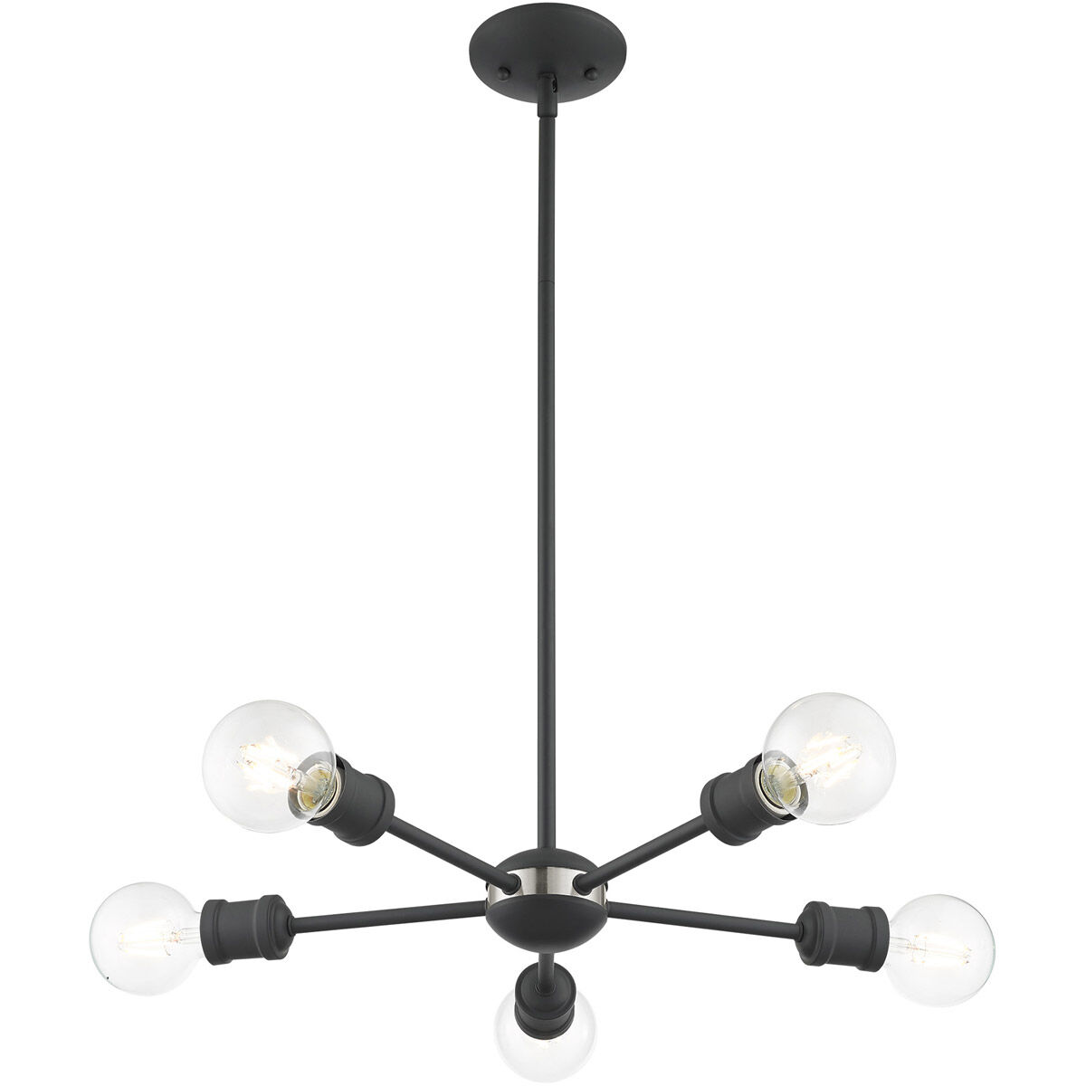 Lansdale 5 Light 19 inch Scandinavian Gray Chandelier Ceiling Light