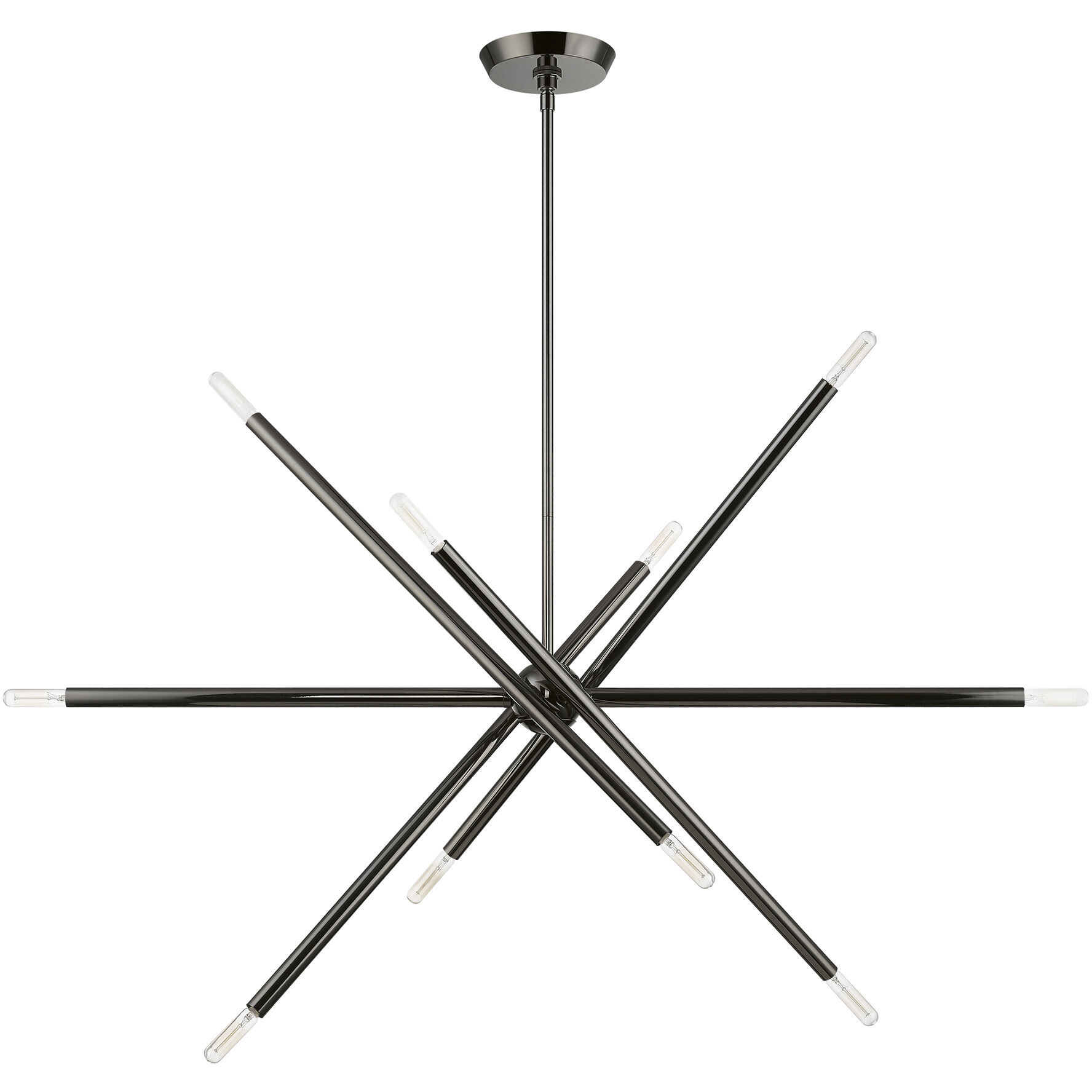 Soho Linear Chandelier Ceiling Light in Black Chrome