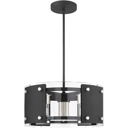 Barcelona 7 Light 8 inch Black with Brushed Nickel Accents Pendant Chandelier Ceiling Light