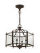 Livingston 4 Light 16 inch Bronze Convertible Pendant/Ceiling Mount Ceiling Light