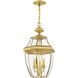Monterey 3 Light 13 inch Polished Brass Outdoor Pendant Lantern