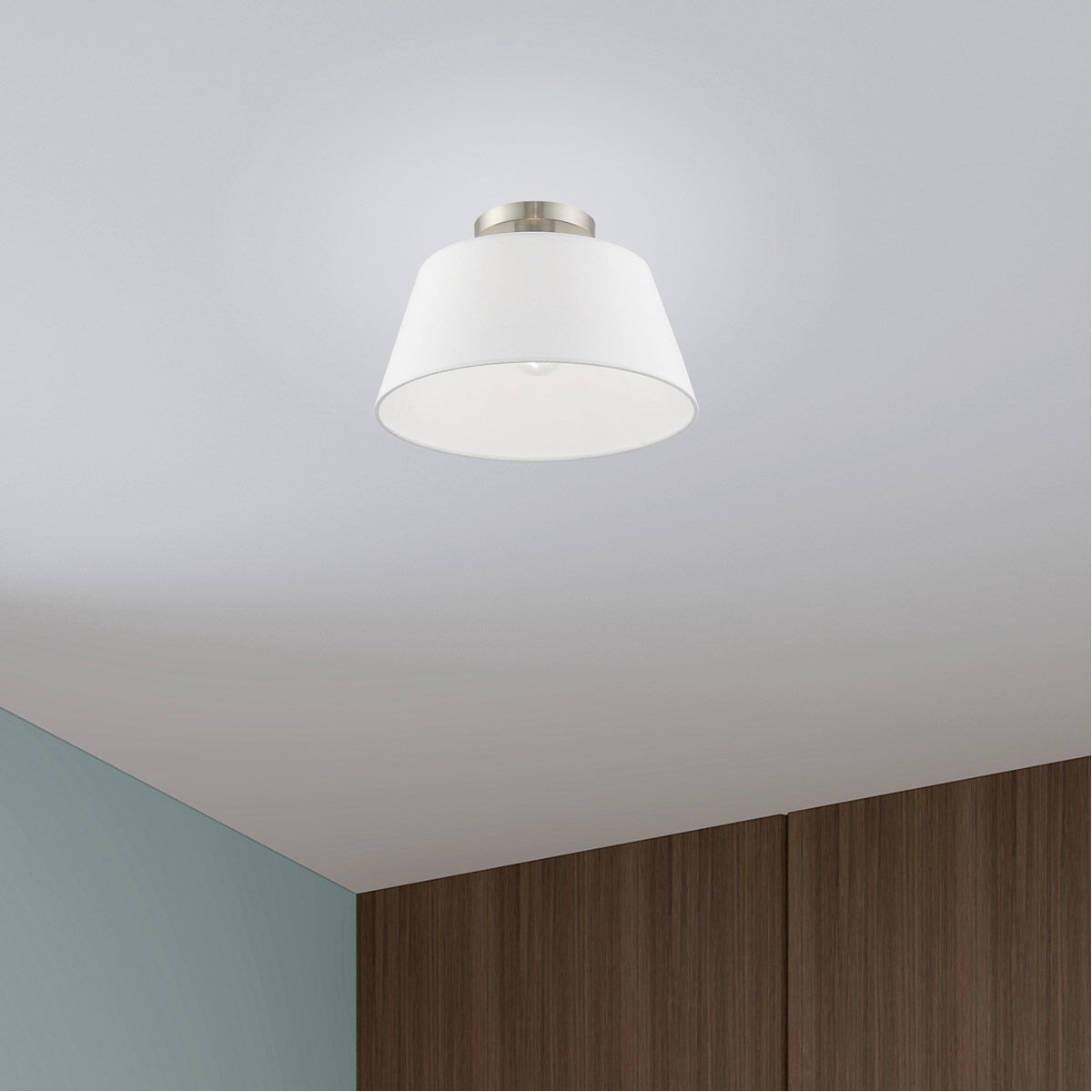 Belclaire 1 Light 13 inch Brushed Nickel Semi-Flush Mount Ceiling Light