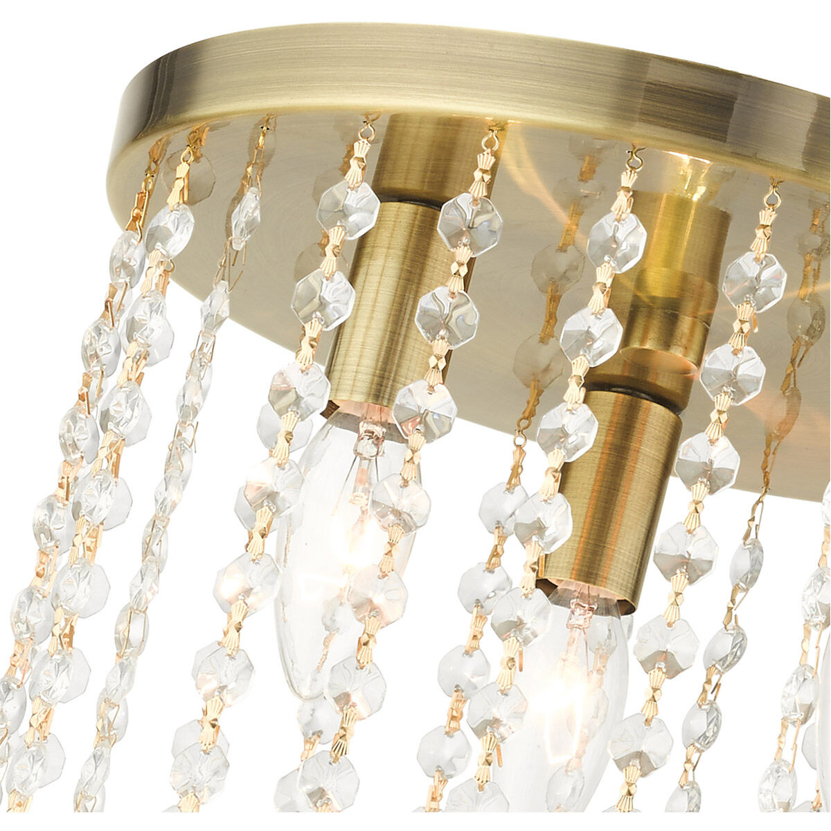 Elizabeth 3 Light 11 inch Antique Brass Flush Mount Ceiling Light