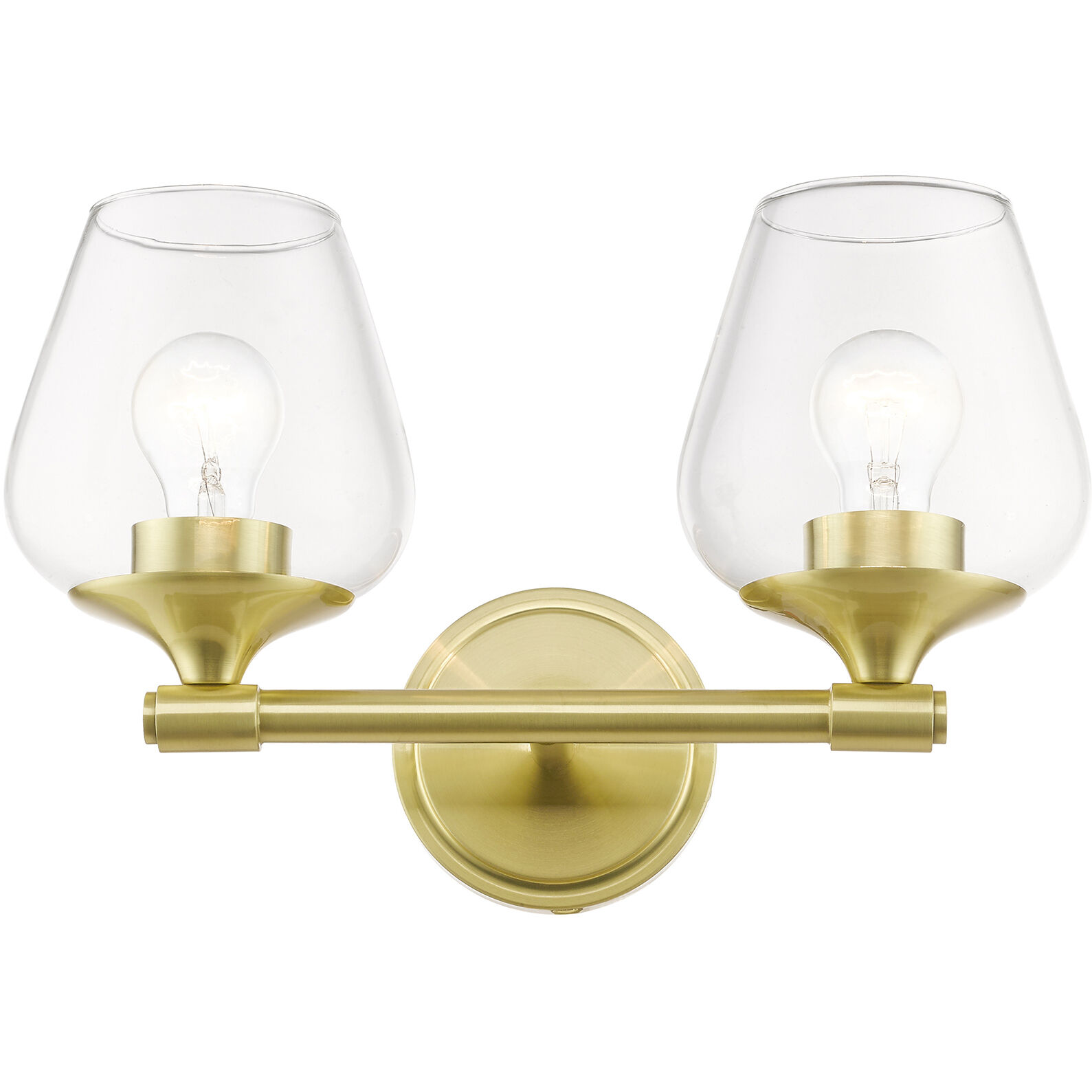 Willow 2 Light 15 inch Satin Brass Vanity Sconce Wall Light