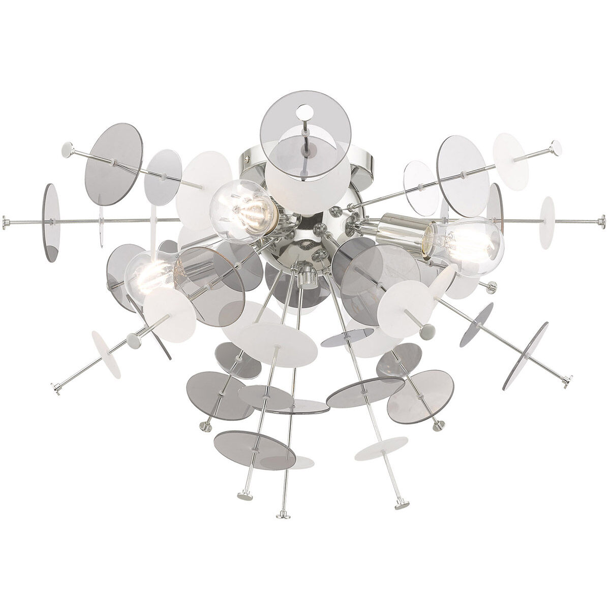Circulo 4 Light 24 inch Polished Chrome Flush Mount Ceiling Light