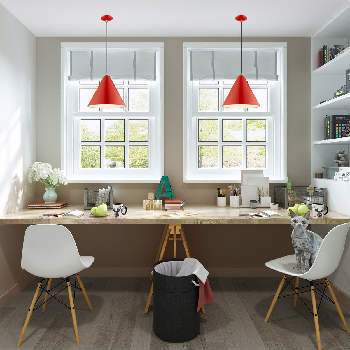 Allison 1 Light 14 inch Shiny Red Mini Pendant Ceiling Light