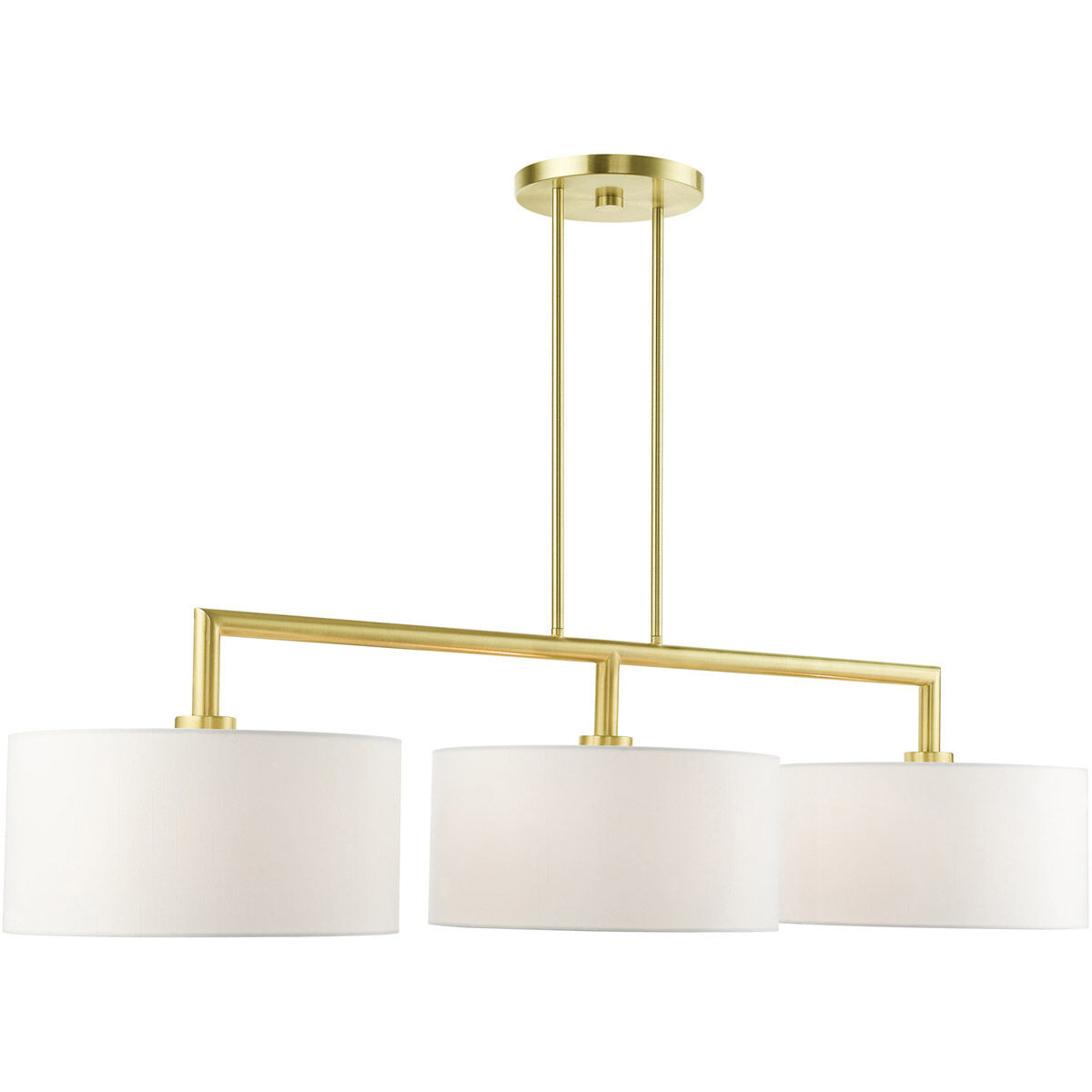 Meridian 3 Light 51 inch Satin Brass Linear Chandelier Ceiling Light