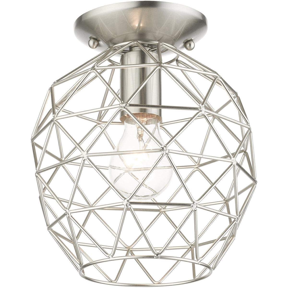 Geometrix 1 Light 8 inch Brushed Nickel Flush Mount Ceiling Light