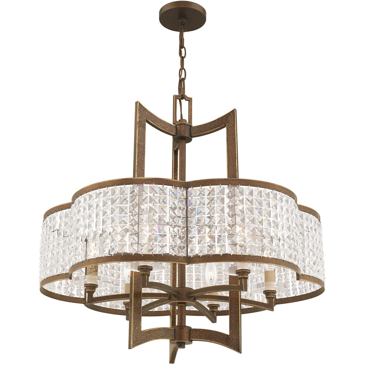 Grammercy 6 Light 26 inch Hand Painted Palacial Bronze Chandelier Ceiling Light