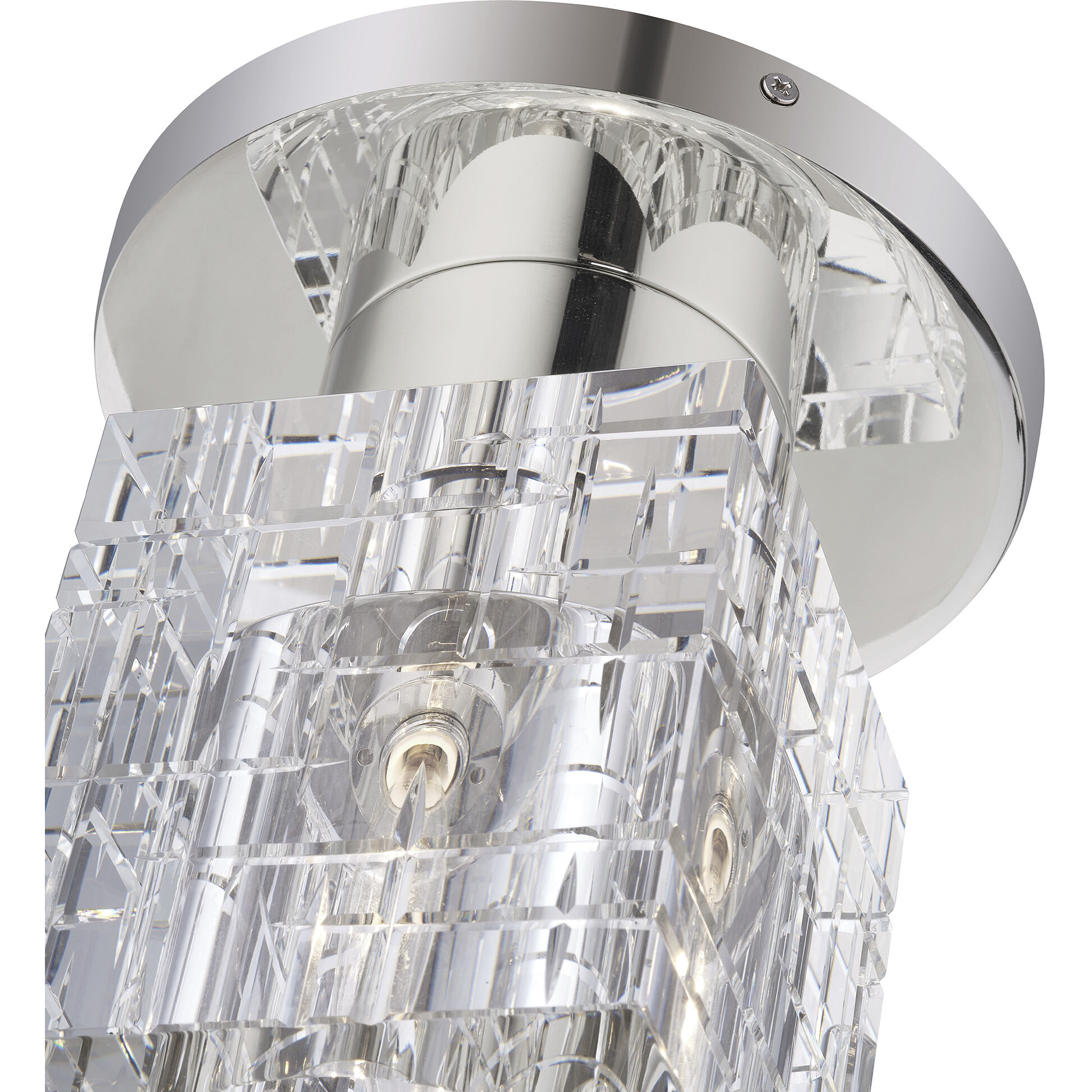Rotterdam 1 Light 7 inch Polished Nickel Crystal Semi-Flush Ceiling Light