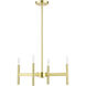 Copenhagen 4 Light 20 inch Satin Brass Chandelier Ceiling Light