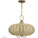 Summervine 3 Light 18 inch Antique Gold Leaf Pendant Chandelier Ceiling Light
