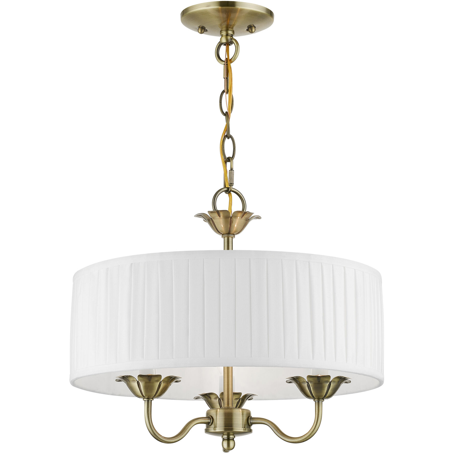 Edinburgh 3 Light 16 inch Antique Brass Pendant Chandelier Ceiling Light