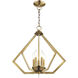 Prism 5 Light 20 inch Antique Brass Chandelier Ceiling Light