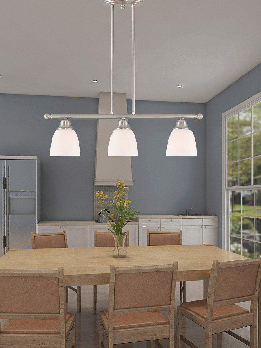 Somerville 3 Light 26 inch Brushed Nickel Linear Chandelier Ceiling Light