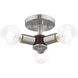Copenhagen 3 Light 14 inch Brushed Nickel Semi-Flush Mount Ceiling Light