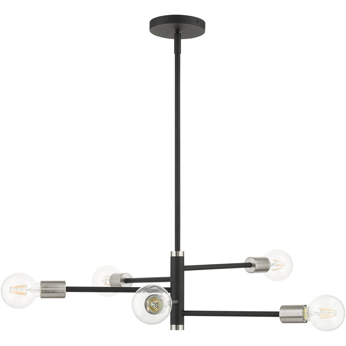 Bannister 5 Light 24 inch Black Chandelier Ceiling Light