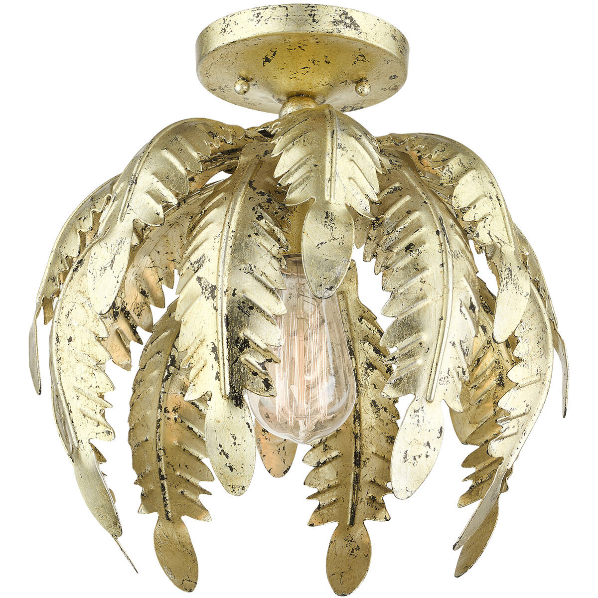 Acanthus 1 Light 12.63 inch Winter Gold Semi Flush Ceiling Light