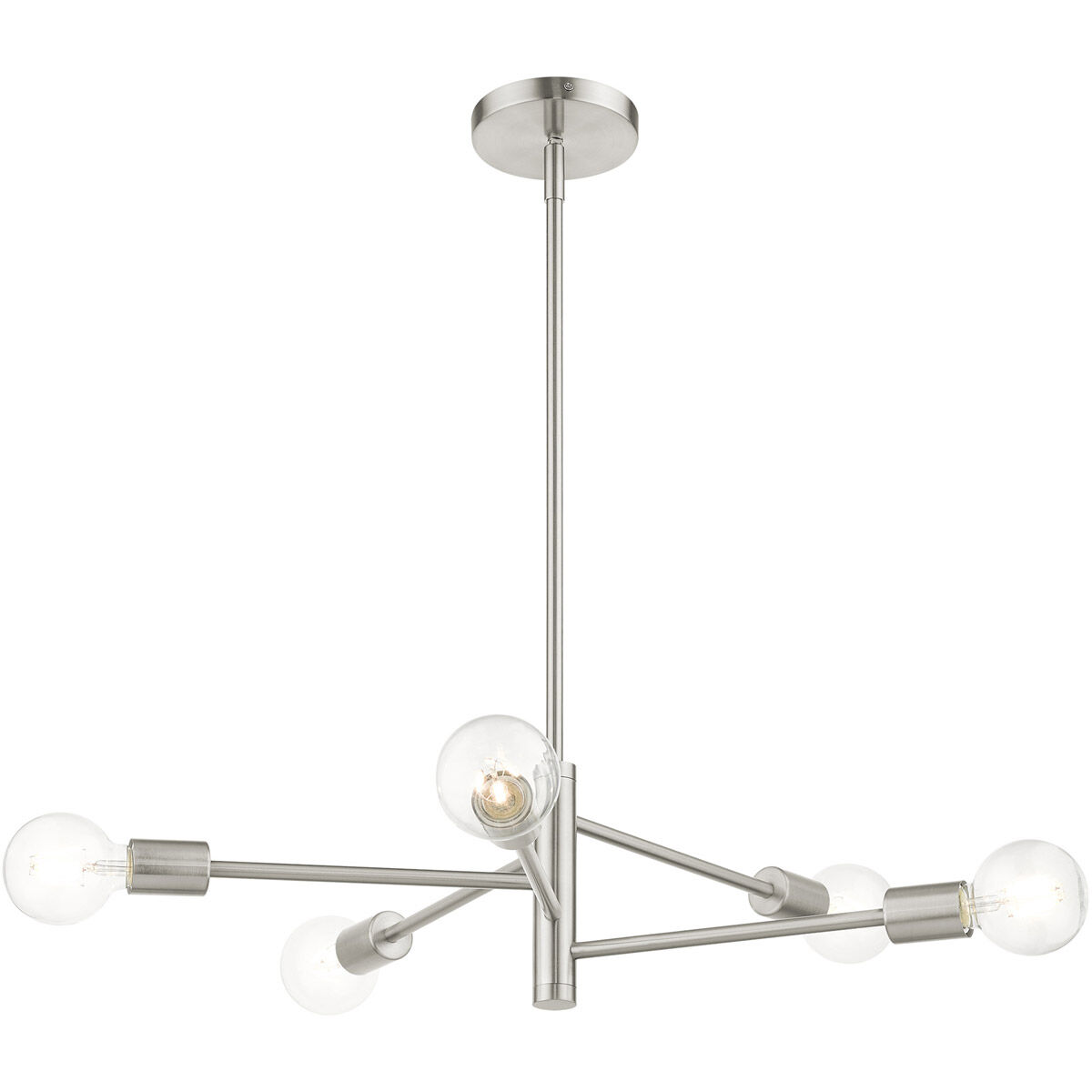 Bannister 5 Light 24 inch Brushed Nickel Chandelier Ceiling Light