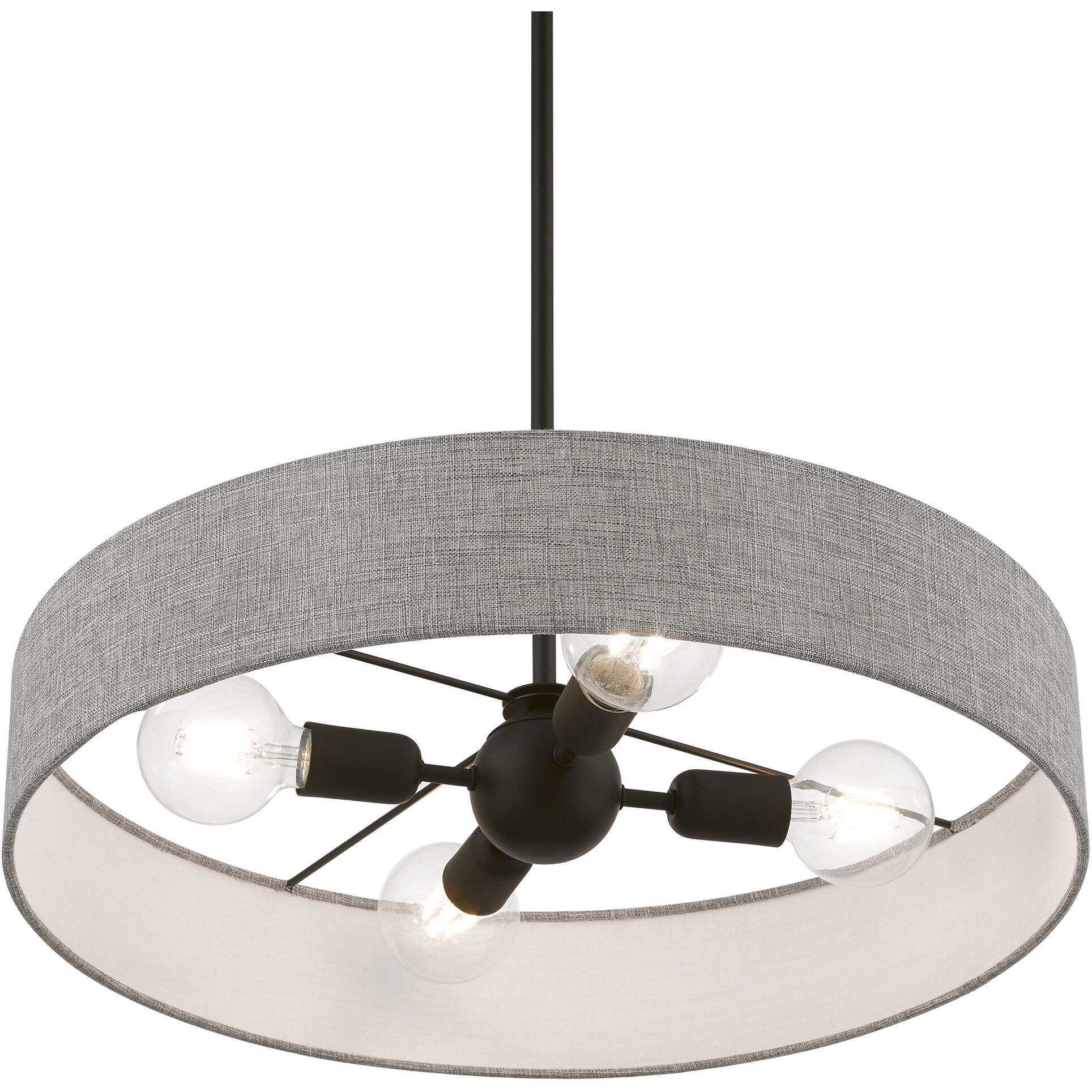 Elmhurst 4 Light 22 inch Black Pendant Ceiling Light, Medium, Drum