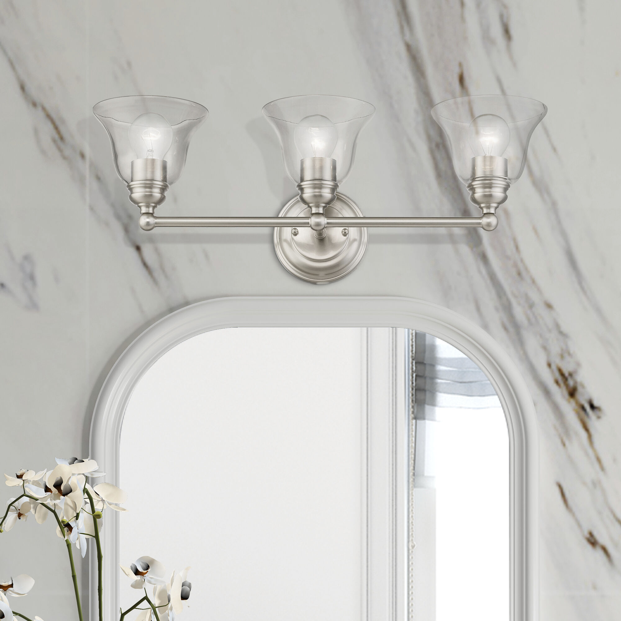 Moreland 3 Light 24 inch Brushed Nickel Vanity Sconce Wall Light