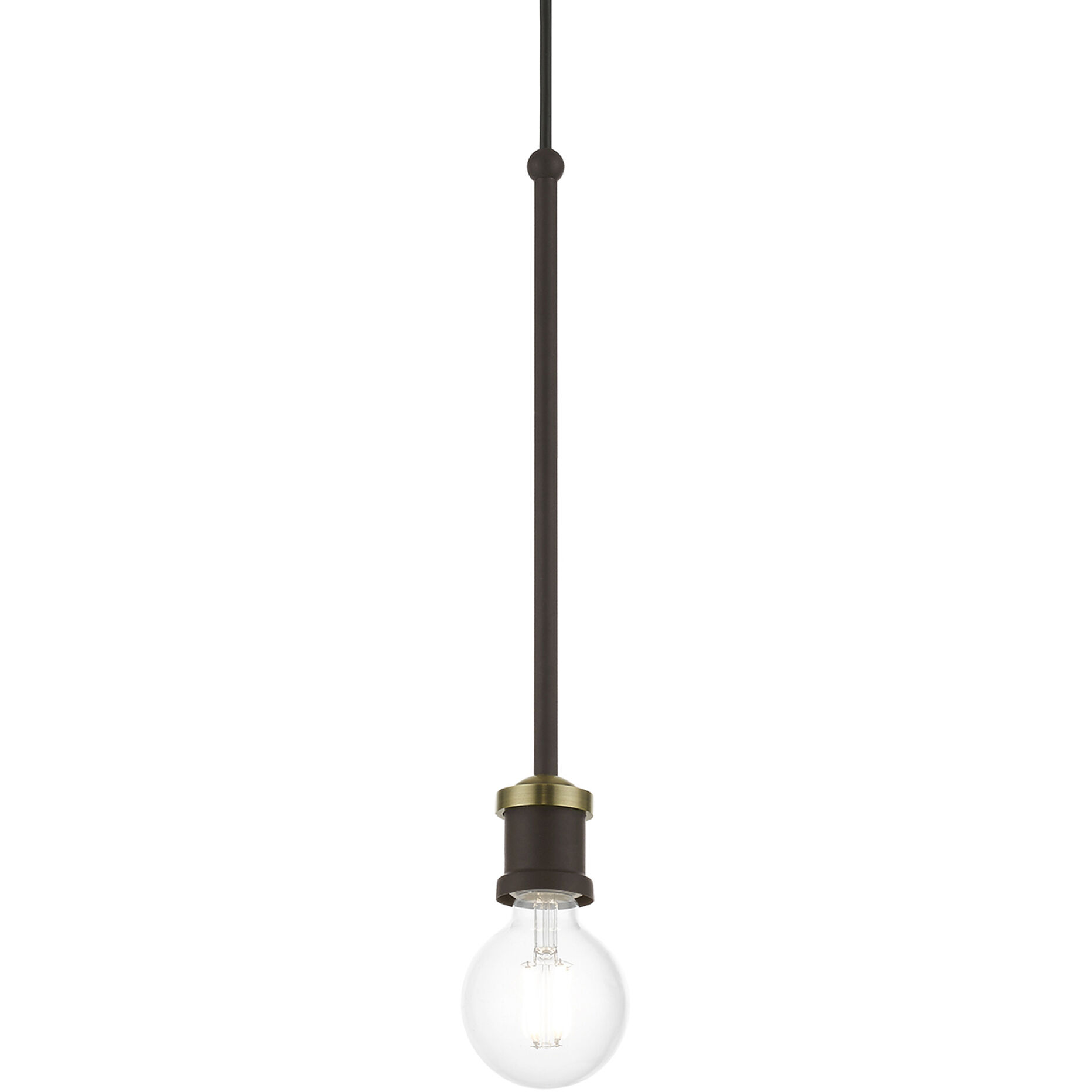 Lansdale 1 Light 5 inch Bronze with Antique Brass Accents Single Pendant Ceiling Light, Single