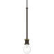 Lansdale 1 Light 5 inch Bronze with Antique Brass Accents Single Pendant Ceiling Light, Single