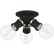 Lansdale 3 Light 7 inch Black with Brushed Nickel Accents Flush Mount Ceiling Light