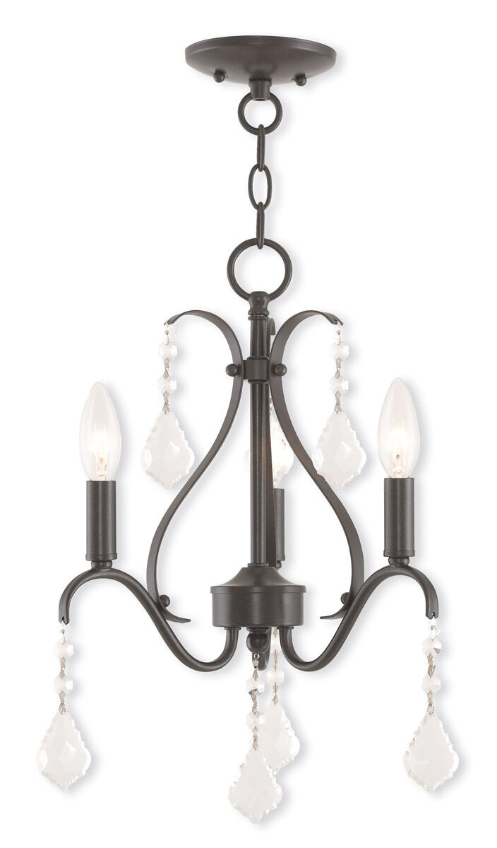 Caterina 3 Light 13 inch English Bronze Mini Chandelier Ceiling Light