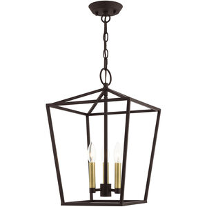 Devone 3 Light 13 inch Bronze Convertible Semi Flush/Lantern Ceiling Light