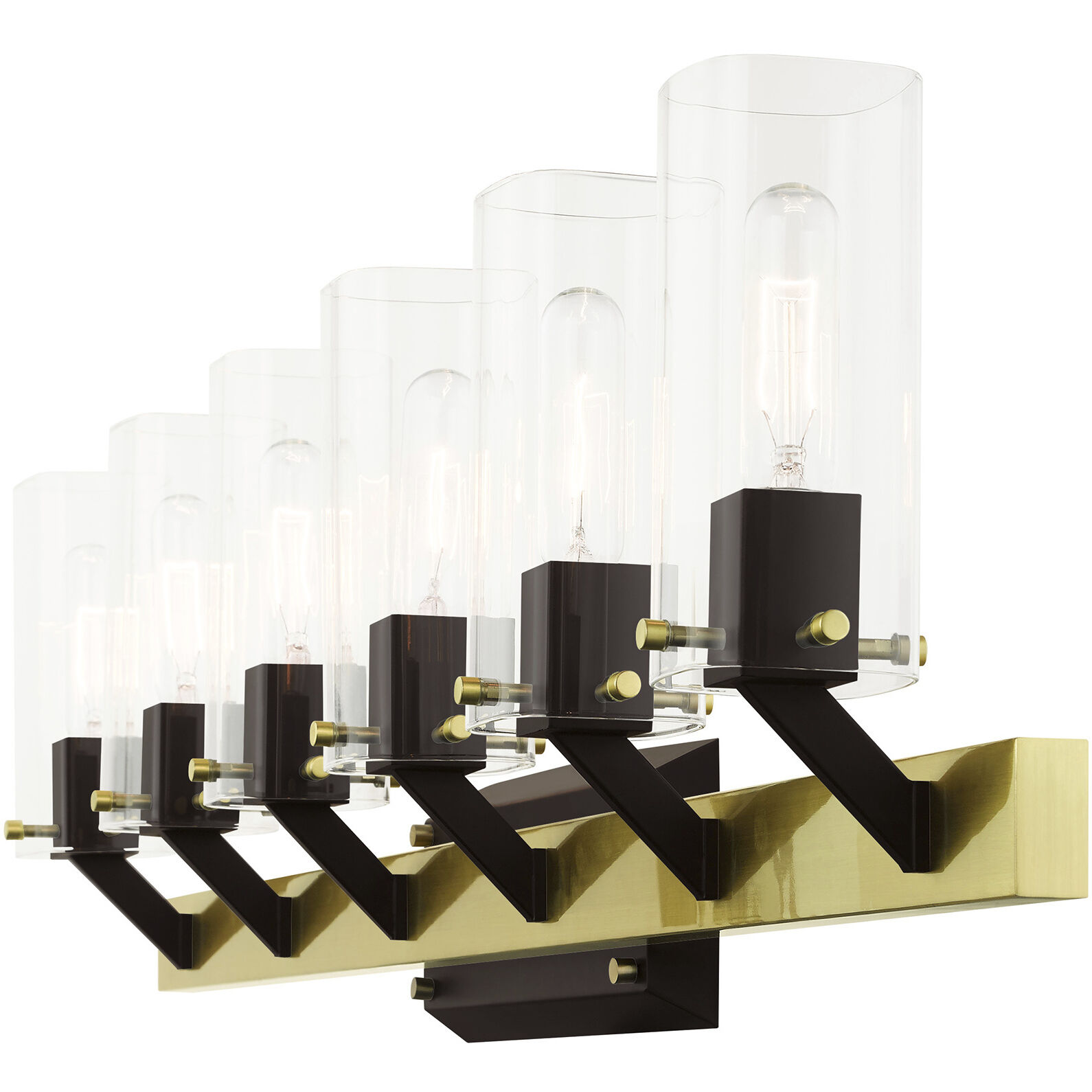 Beckett 6 Light 48 inch Satin Brass Vanity Sconce Wall Light