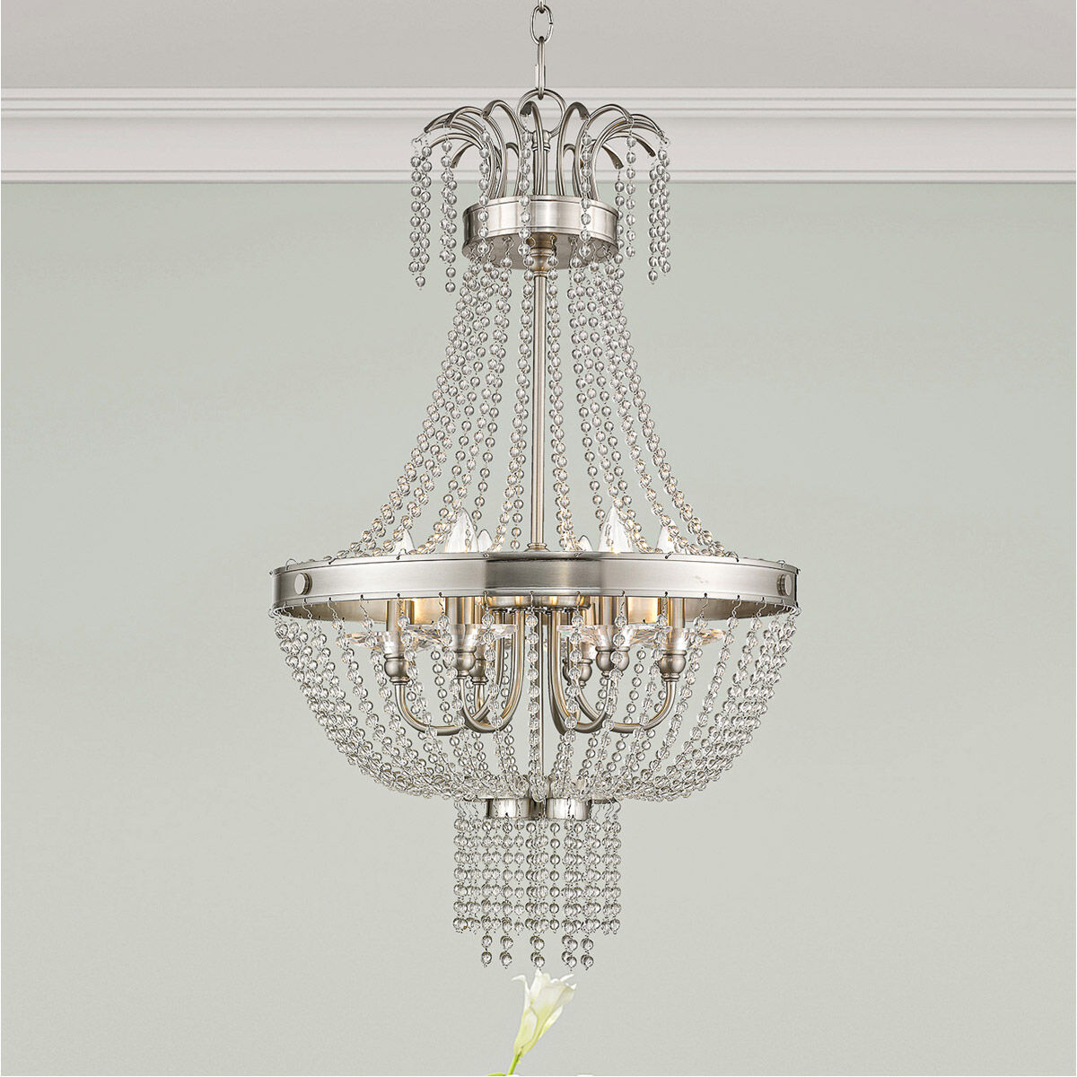 Valentina 6 Light 18 inch Brushed Nickel Pendant Ceiling Light