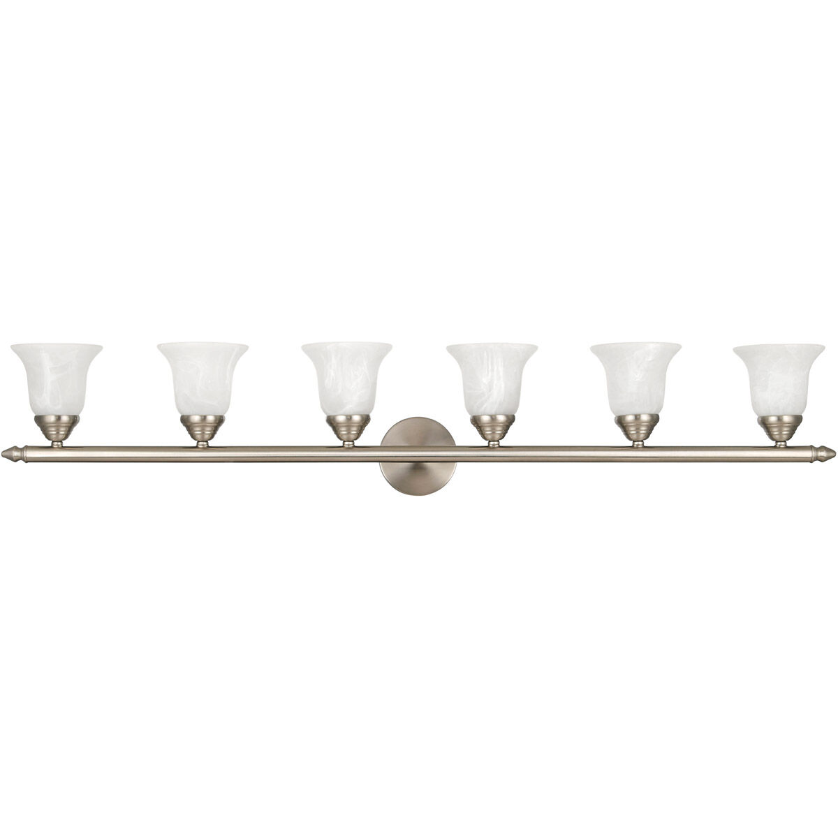Neptune 6 Light 48 inch Brushed Nickel Bath Vanity Wall Light