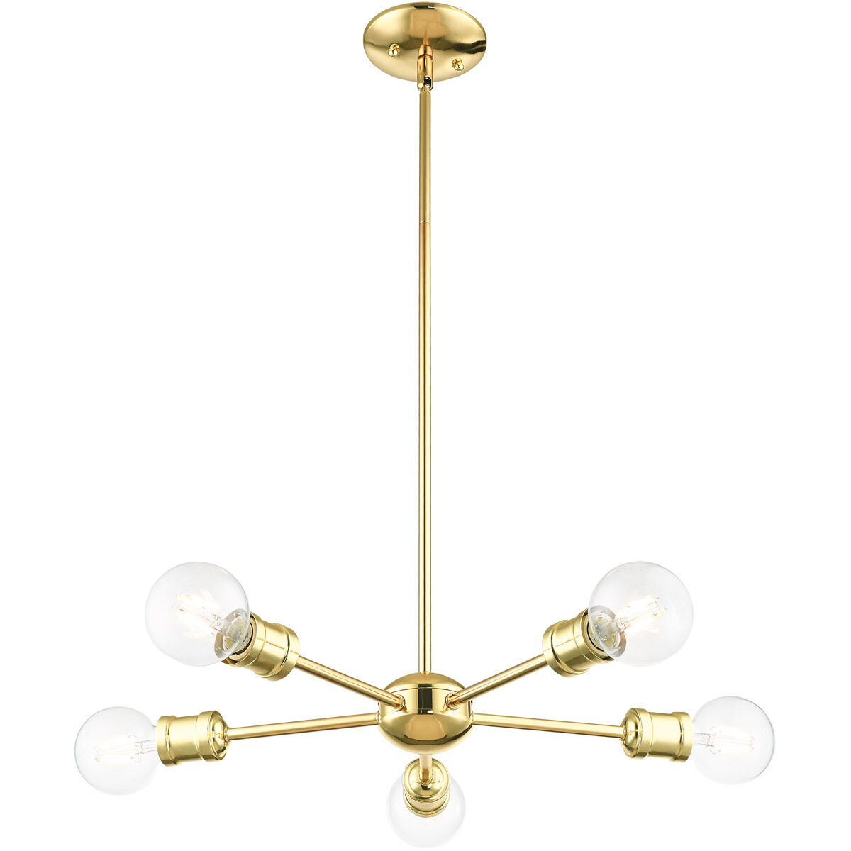 Lansdale 5 Light 19 inch Polished Brass Chandelier Ceiling Light
