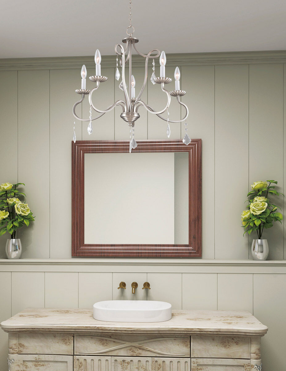 Callisto 5 Light 24 inch Brushed Nickel Chandelier Ceiling Light