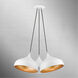 Amador 3 Light 25 inch Shiny White with Polished Chrome Accents Cluster Pendant Ceiling Light