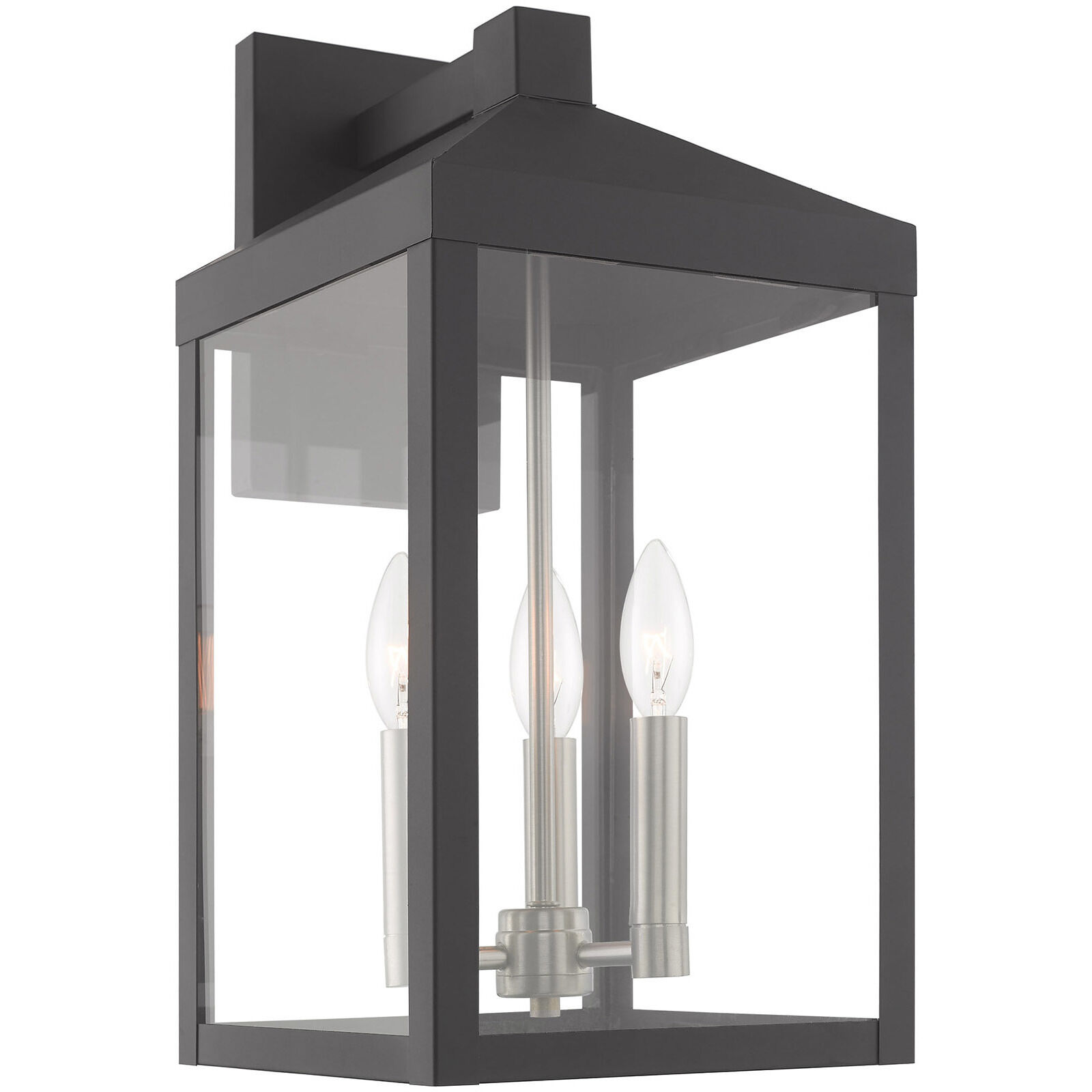 Nyack 3 Light 17.5 inch Scandinavian Gray Outdoor Wall Lantern