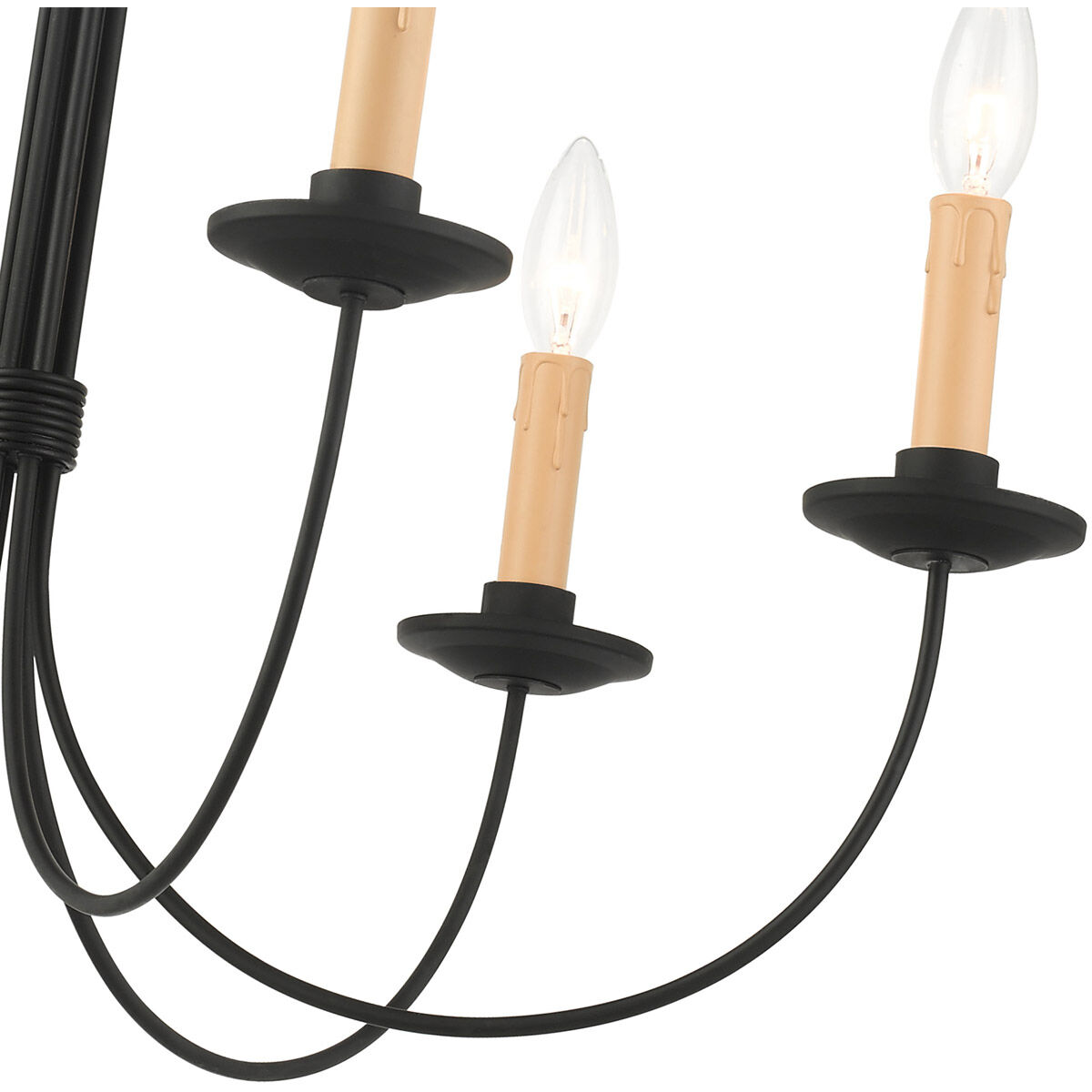 Heritage 6 Light 26 inch Black Chandelier Ceiling Light