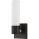 Aero ADA Wall Sconce Wall Light in Black with Brushed Nickel Accent