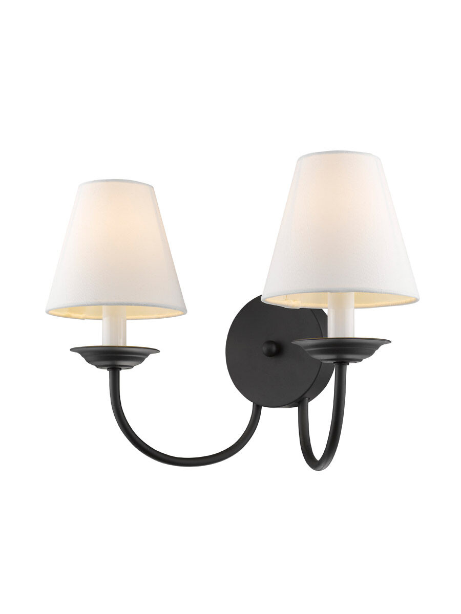 Mendham 2 Light 15 inch Black Wall Sconce Wall Light