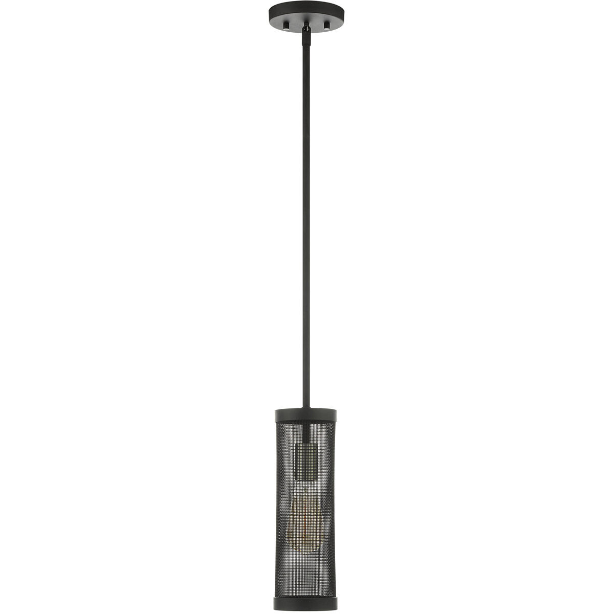 Industro 1 Light 5 inch Black with Brushed Nickel Accents Pendant Ceiling Light