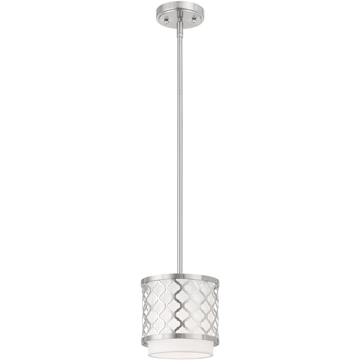 Arabesque 1 Light 7 inch Brushed Nickel Mini Pendant Ceiling Light
