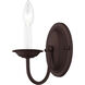 Home Basics 1 Light 4 inch Bronze Wall Sconce Wall Light