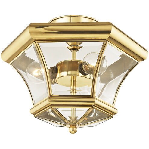Monterey 3 Light 13 inch Polished Brass Semi-Flush Mount Ceiling Light