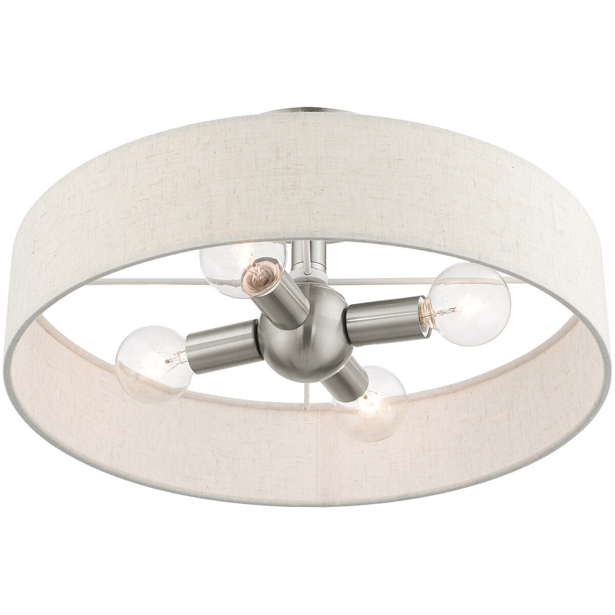 Venlo 4 Light 14 inch Brushed Nickel Semi Flush Ceiling Light