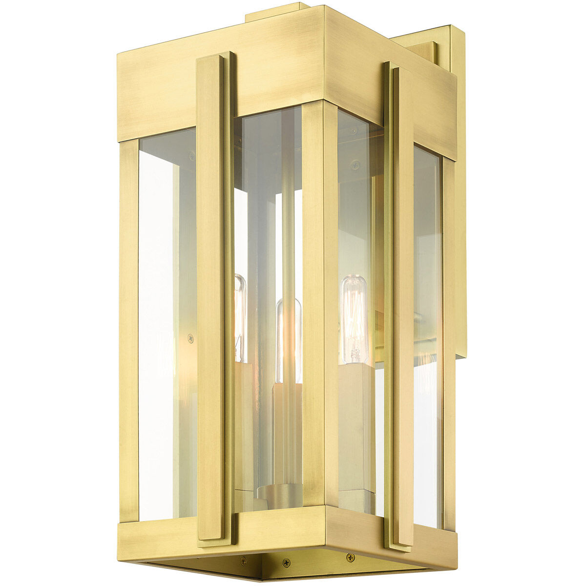 Lexington 3 Light 18 inch Natural Brass Outdoor Wall Lantern