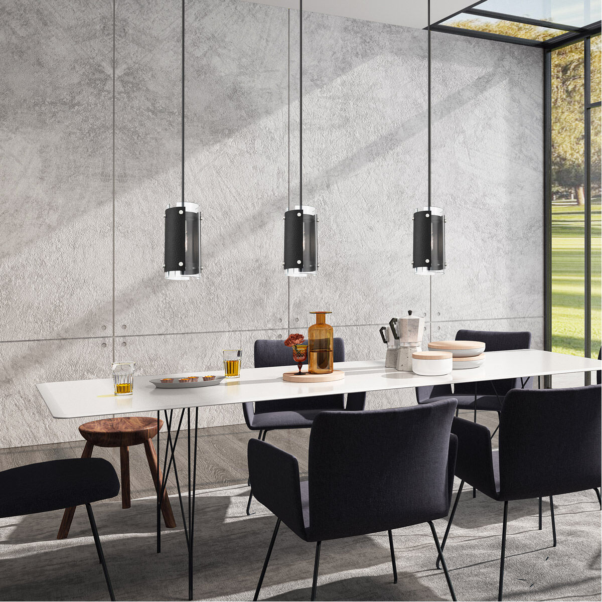 Barcelona 1 Light 8 inch Black with Brushed Nickel Accents Pendant Ceiling Light