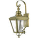 Adams 2 Light 21.5 inch Antique Brass with Brushed Nickel Finish Cluster Outdoor Wall Lantern, Medium